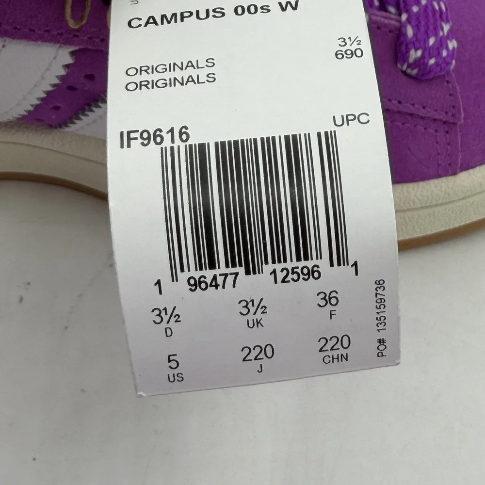 Adidas Women's Campus 00s Originals Size 5 Purple Burst‎ |IF9616|